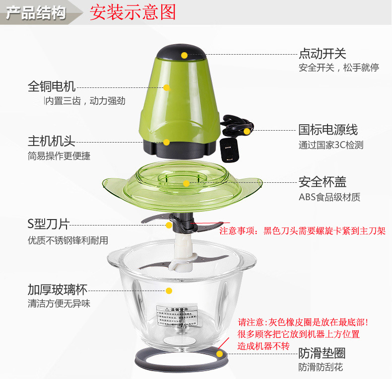 廠家批發(fā)家用絞肉機(jī) 商用電動(dòng)蒜泥機(jī)小型碎肉機(jī)多功能切菜料理機(jī)