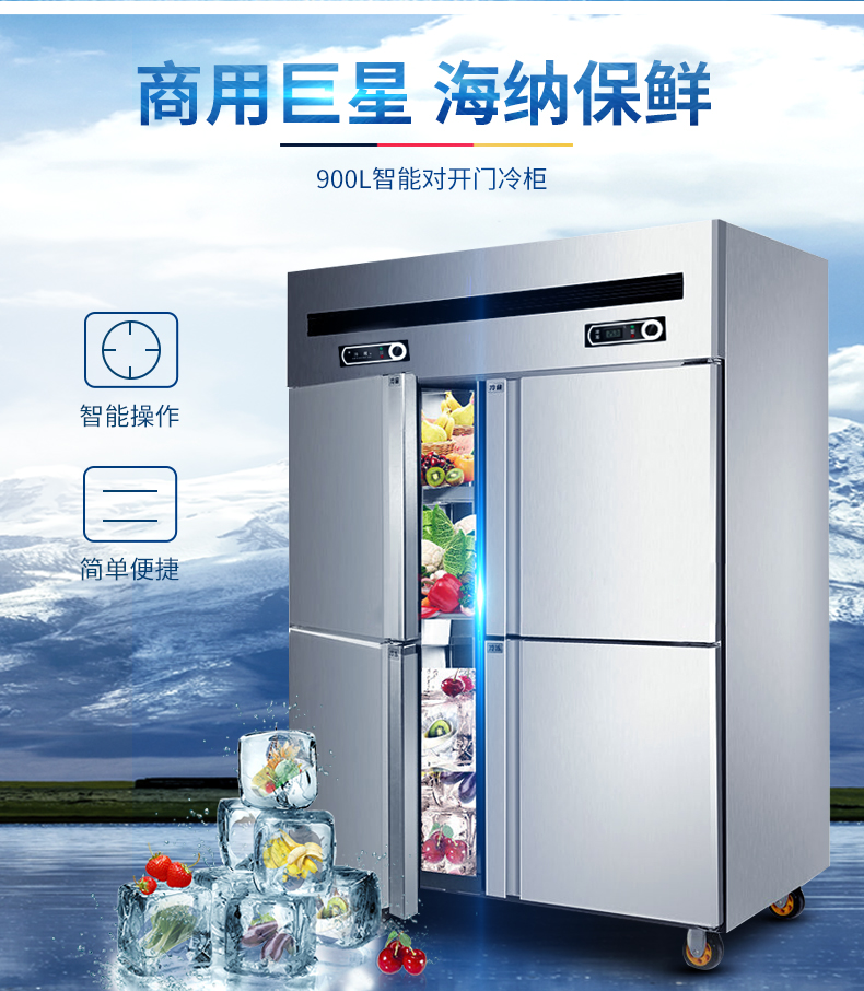 德瑪仕商用立式六門冰柜商用六門立式 展示柜 -KCD1.6L6 全冷藏