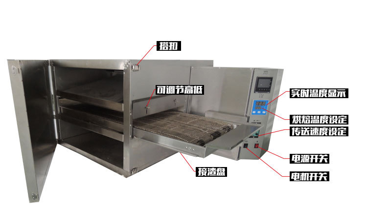 履帶式披薩爐商用大型鏈條式熱風循環比薩爐天燃氣液化氣披薩烤箱